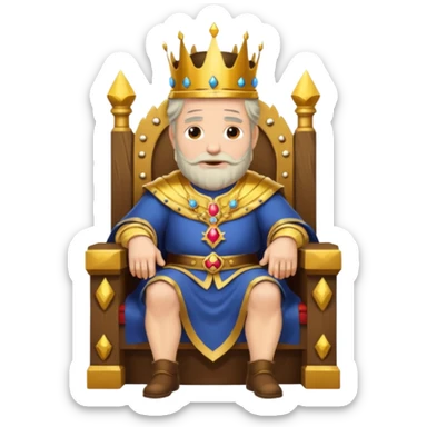 old king sitting on throne sticker