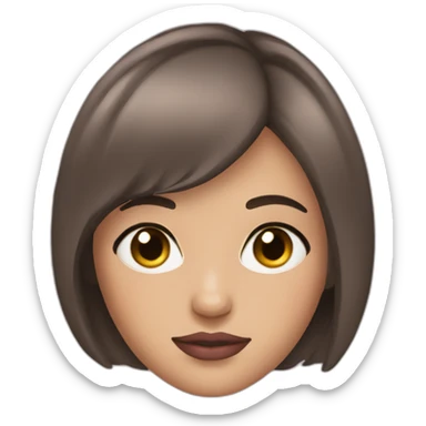 Brunette girl with short hair and dusty pink lips sticker