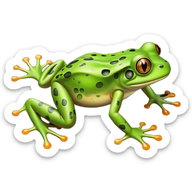 A frog walking on the asphalt sticker