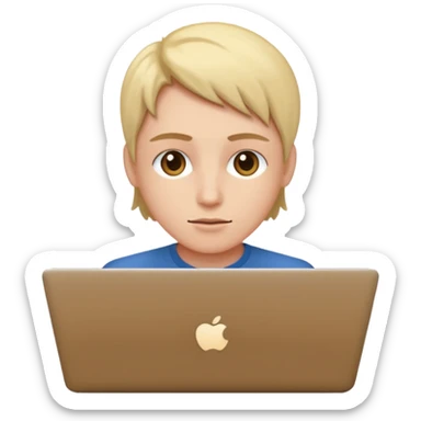 person working working on a laptop facing front sticker