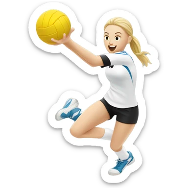 White volleyball player hitting a ball sticker