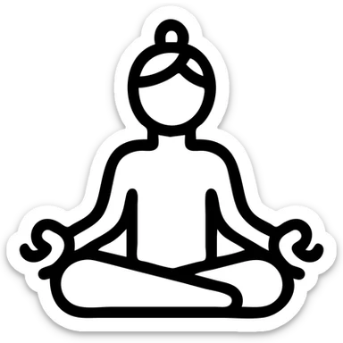 icon on the theme of yoga guru classes. image of a person in asana pose sticker