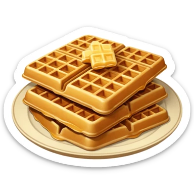 Realistic Waffles in a plate sticker