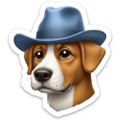 Dog with a hat sticker