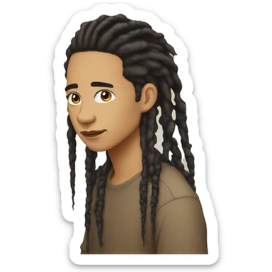 lightskin person with dreds which are dark on the roots and blonde on the tips sticker