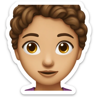 Fille brune au yeux marron embrasse métisse sticker
