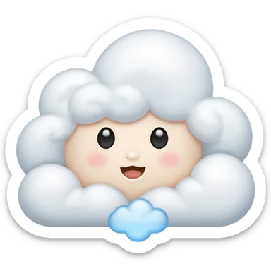 cute cloud breathing in sticker