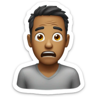 Human scared sticker