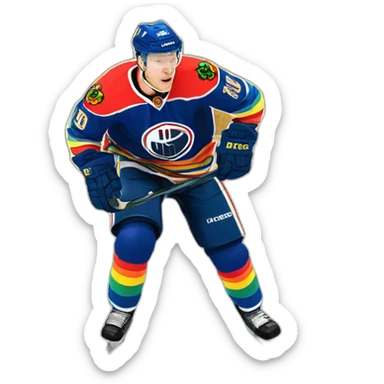 Jonathan Toews as rainbow seal with daffodils and roses sticker