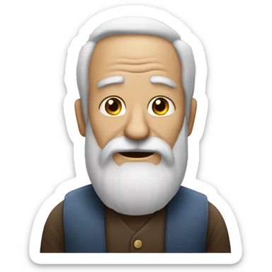 An old man with a huge beard sticker