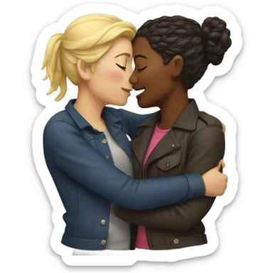 Lesbian kiss sticker