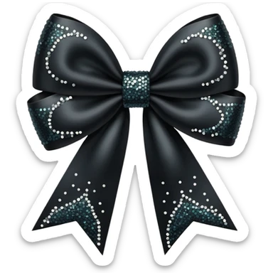 black sparkling bow sticker
