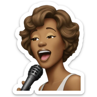 whitney houston singing sticker