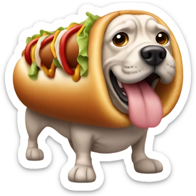 Wrinkly hot dog sticker