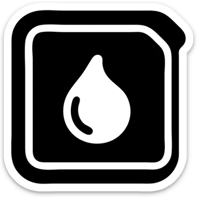 A sauce in a small square packaging sticker