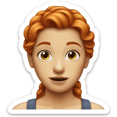 Redhead with dumb look on her face sticker