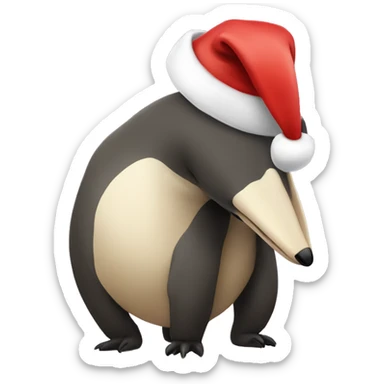 Anteater with Santa hat sticker