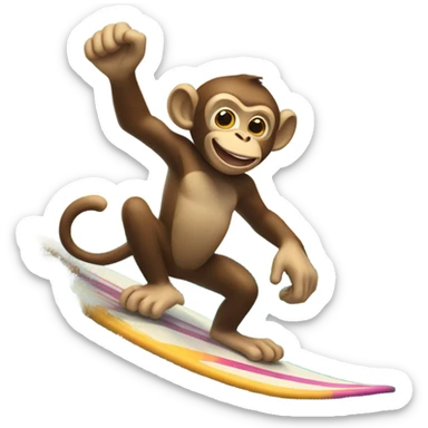 Monkey surfing  sticker