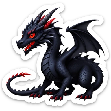 Gothic Badass Edgy Dark Mysterious Mystical Dragon-Beast-Fursona-Digimon-Creature sticker