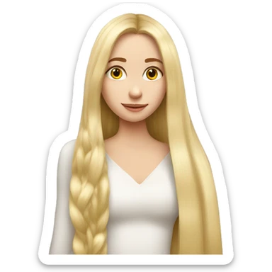 Super long blond hair Russian girl in love  sticker
