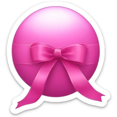 pink ball with big ribbon sticker