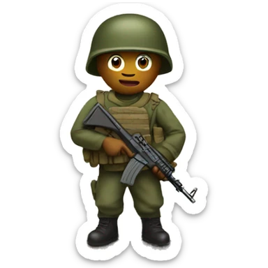 soldier covering under a bridge, with shelling happening all around sticker