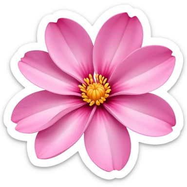 Pink flower with petals spread open sticker