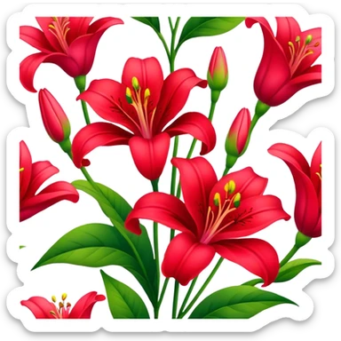 Rote Lilien und Pfingstrosen sticker