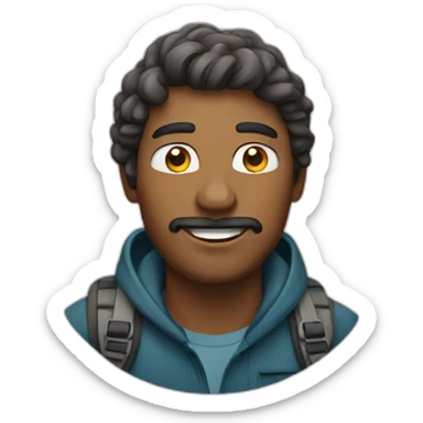 men on the peak of a mountain sticker