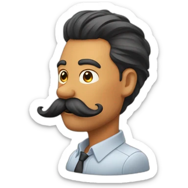 Un homme noir cheveux roux et grande moustache qui fait coucou sticker