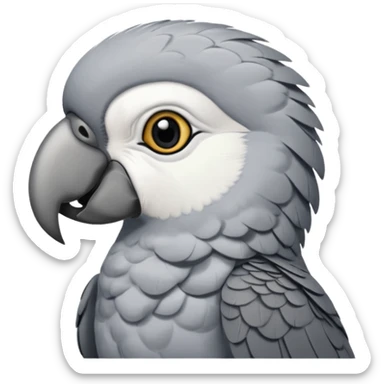 gray parrot  sticker