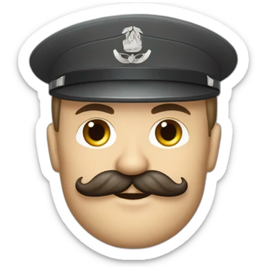 Un soldat allemand ayant une moustache rectangulaire et les cheveux plaqués en une raie  sticker