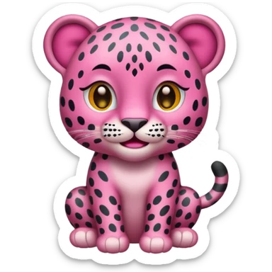 Emoji leopardo rosa cuerpo entero de lado y más realista de cuerpo completo sticker