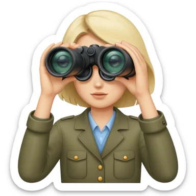 looks through binoculars sticker