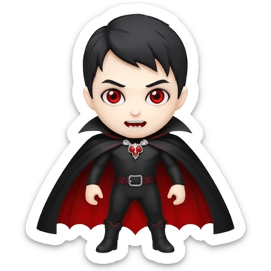 elegant vampire, chibi full body sticker