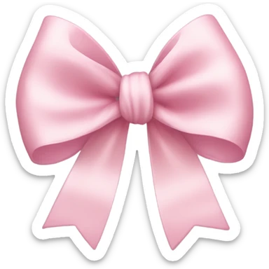 light pink ribbon bow sticker