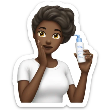 Girl doing her skincare sticker