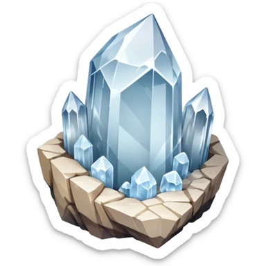 raw quartz crystal sticker