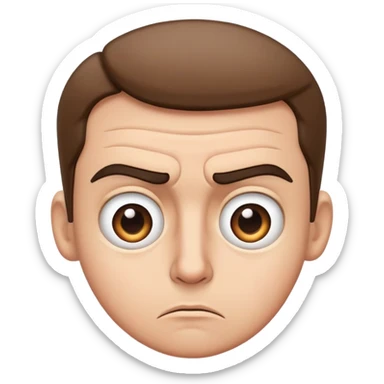 Confused face with furrowed brow and raised eyebrow sticker