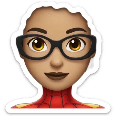 spider-woman, black afro hair sticker