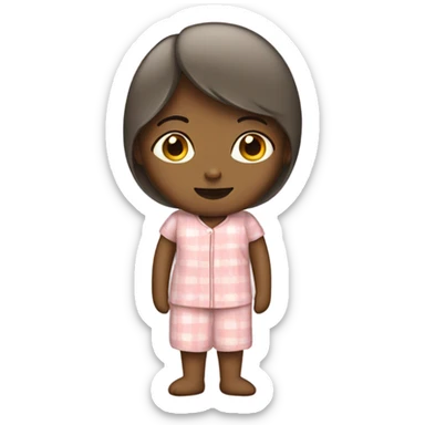 normal female standing emoji except wearing pyjamas sticker