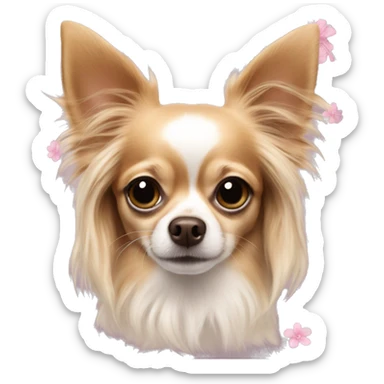 Long haired Chihuahua flower girl sticker