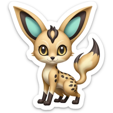 Big-eared Batty Meloetta-Serval-Cresselia-Palkia-Stitch-Fakémon-creature-hybrid sticker