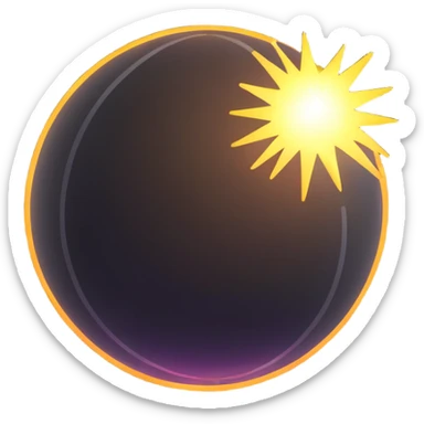 realistic sun without face, just a glowing orb with rays sticker