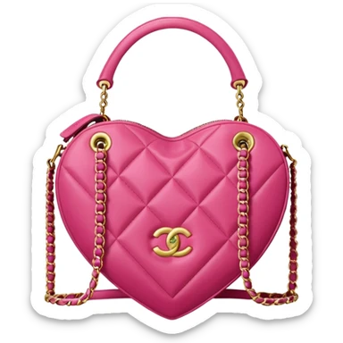 chanel heart shape bag color bag sticker
