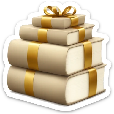 a stack of beautiful beige books with a gift sticker