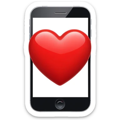 smartphone with a big heart sticker