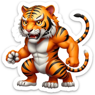 ANGRY Tiger  ful;l body sticker