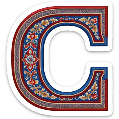  letter c made out of persian carpet texture sticker