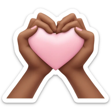 light pink heart holding hands sticker
